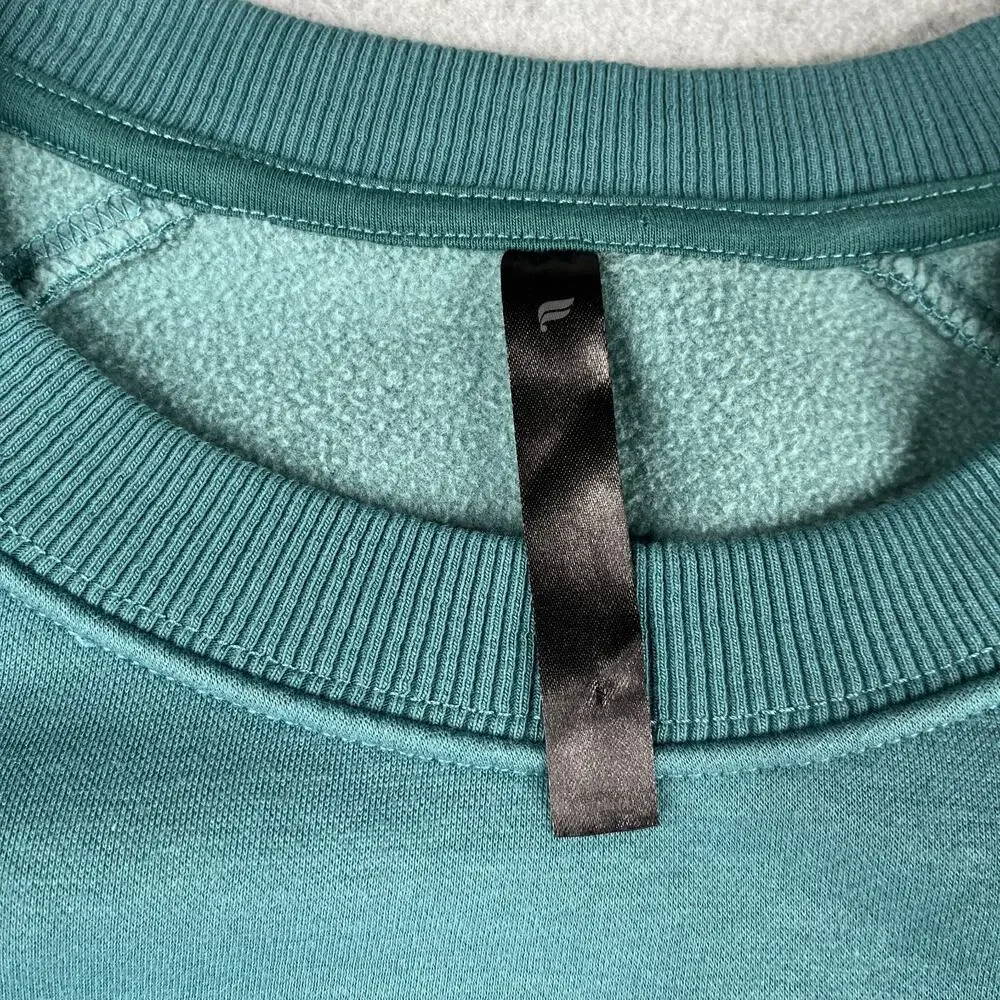 Fabletics Sweater XL Green Crew Neck Long Sleeve Casual Pullover Logo Men